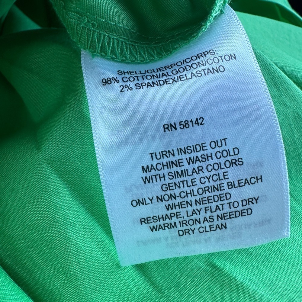 Maggy London Halter Neck Stretch Cotton Midi Dress Vibrant Green Size 12 NWT - Picture 10 of 10